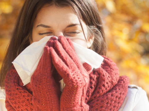 woman suffering from fall allergies